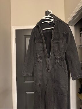 Charcoal Black Denim Jumpsuit